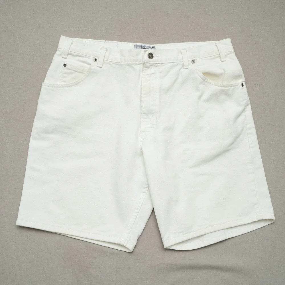 Vintage 80s 90s Baggy Genuine Sonoma Jean Co Women's Shorts White Denim 36x9